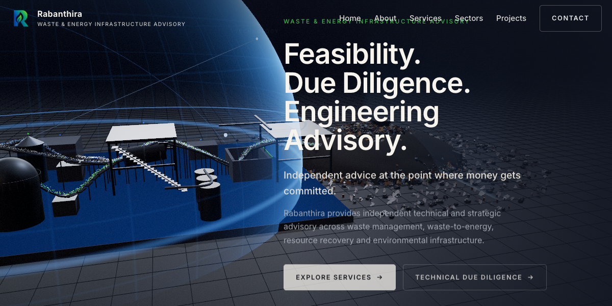 Rabanthira website homepage